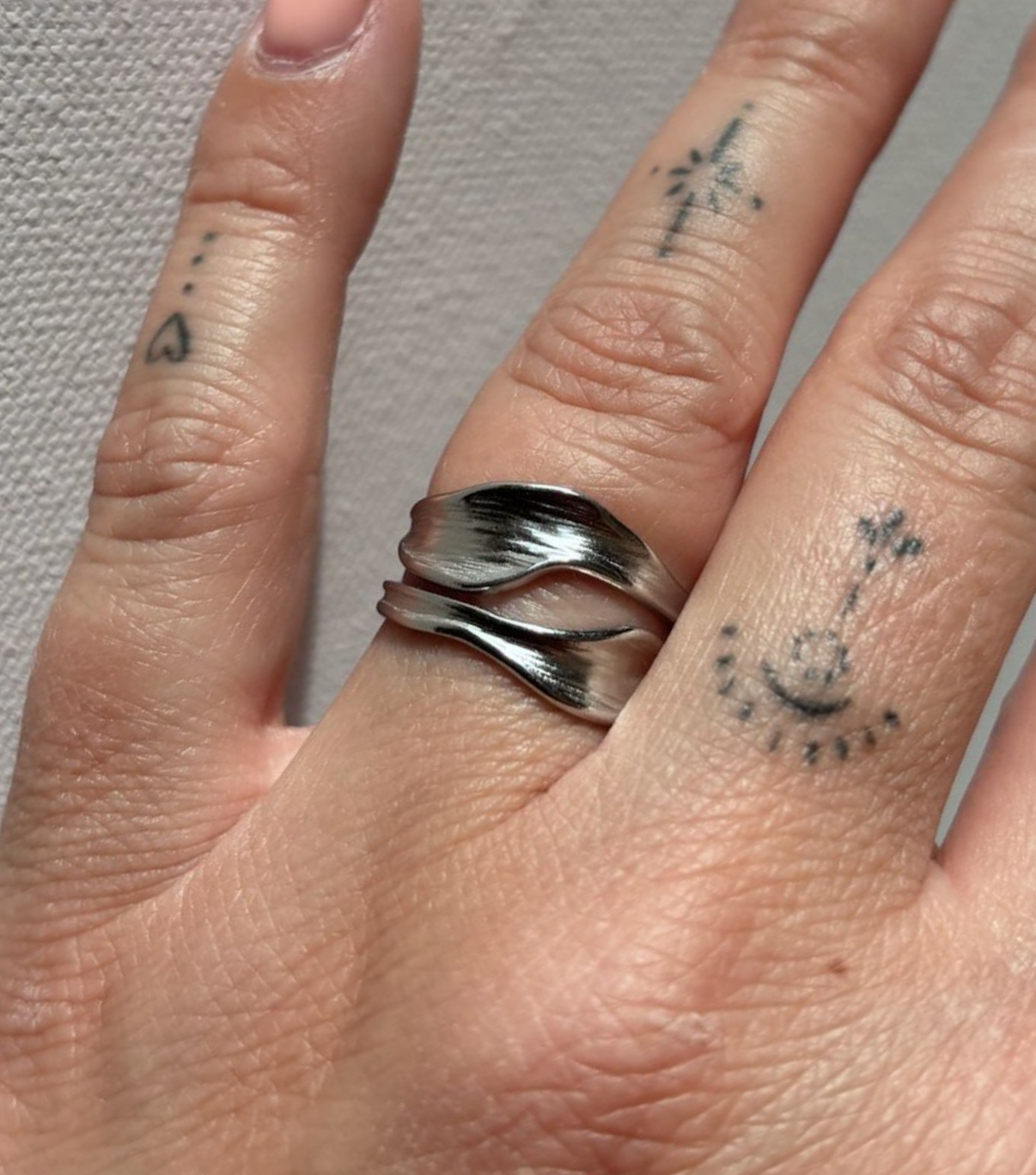 Stainless steel ring zilver dubbel