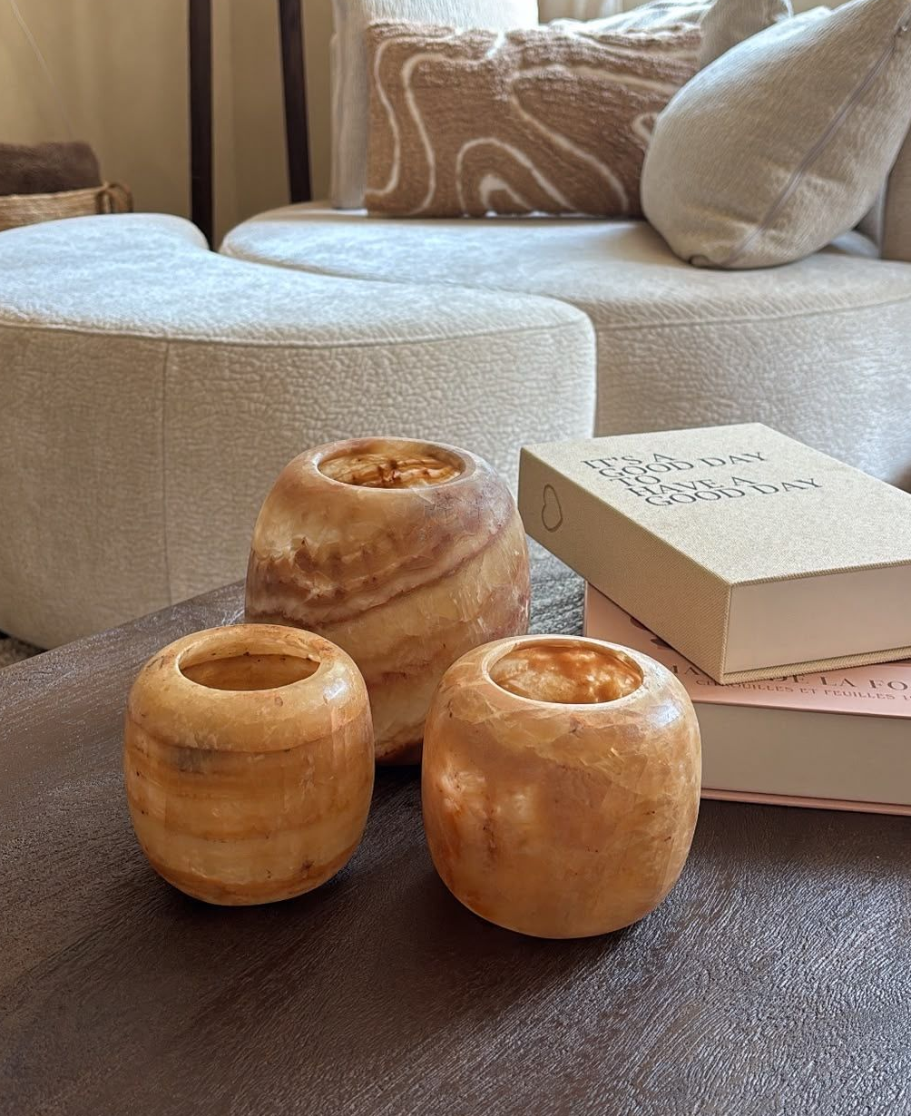 Alabaster Rond M 02 waxinelichthouder