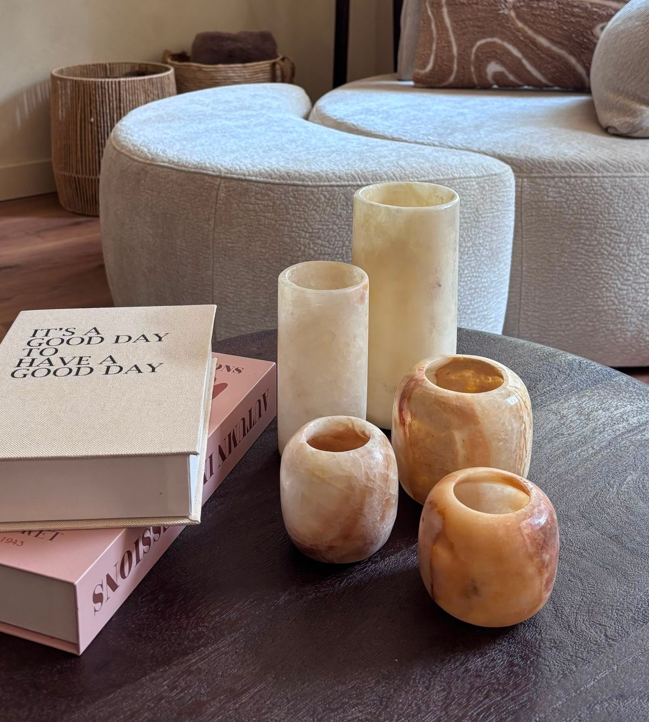 Alabaster Cilinder XL 03 waxinelichthouder