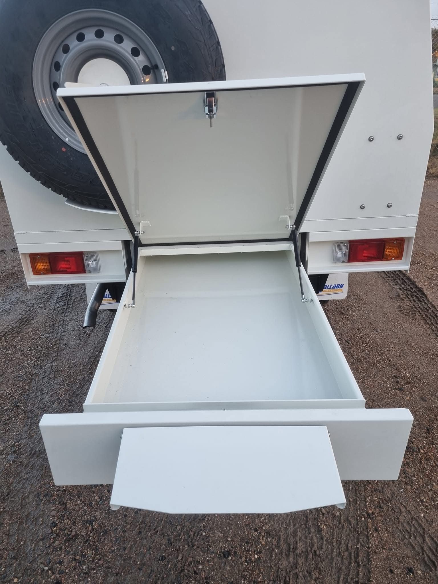 A White Pull Out Drawer On A Ute — Hunter Powder & Paints In Rutherford, NSW