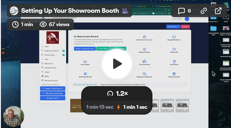 A screen recording shows 