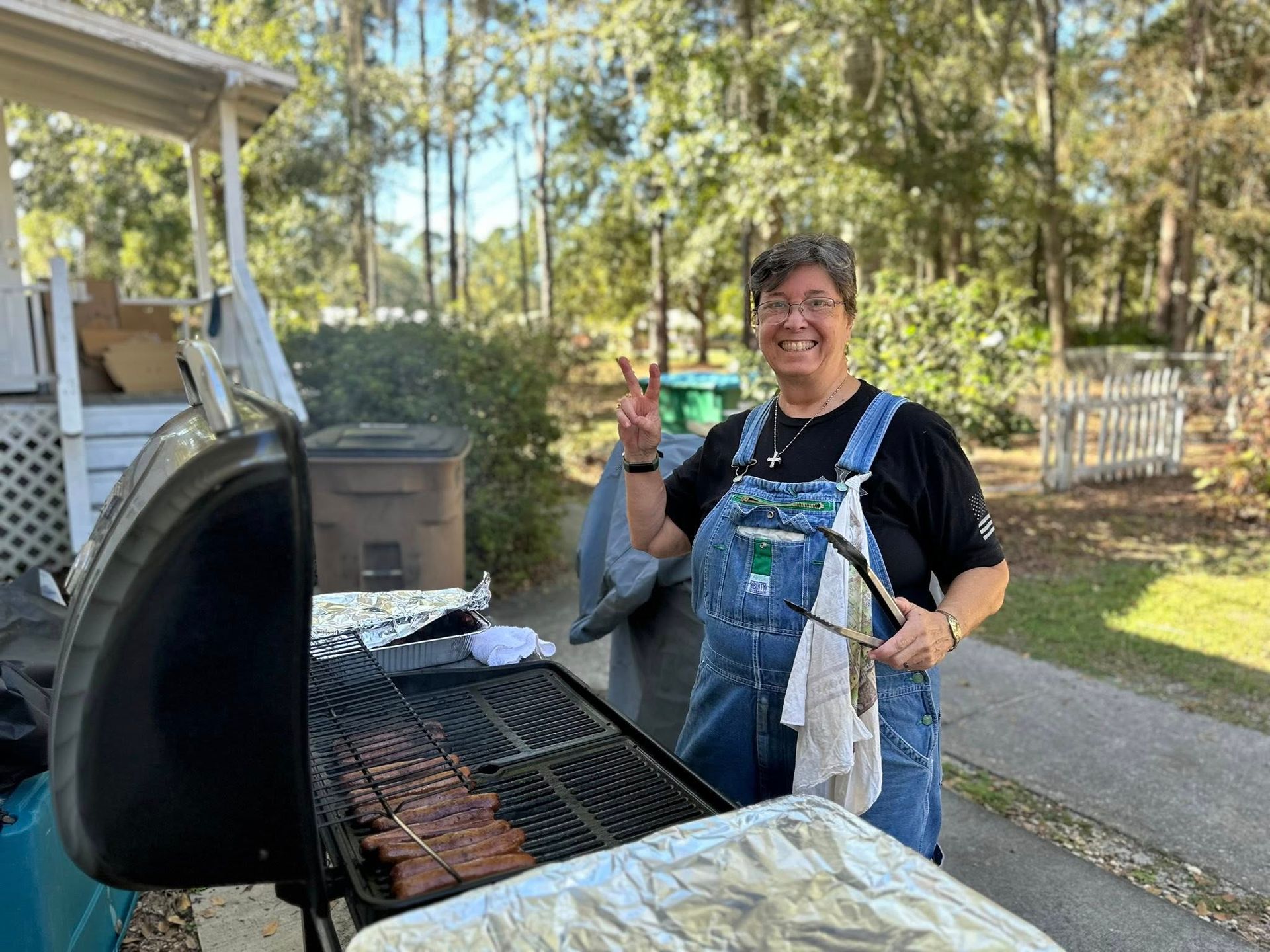 A church member grilling out.