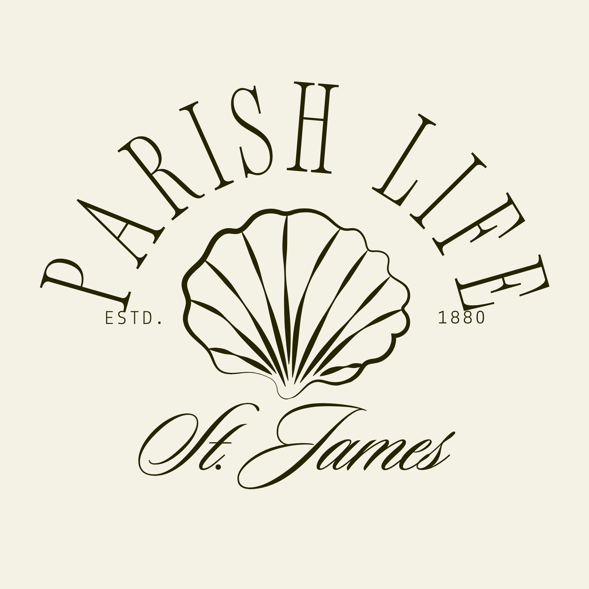 Parish Life logo with a scallop shell 