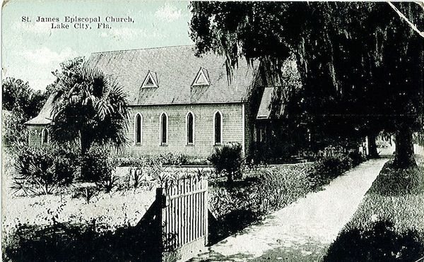 An historic image of St. James Episcopal church exterior
