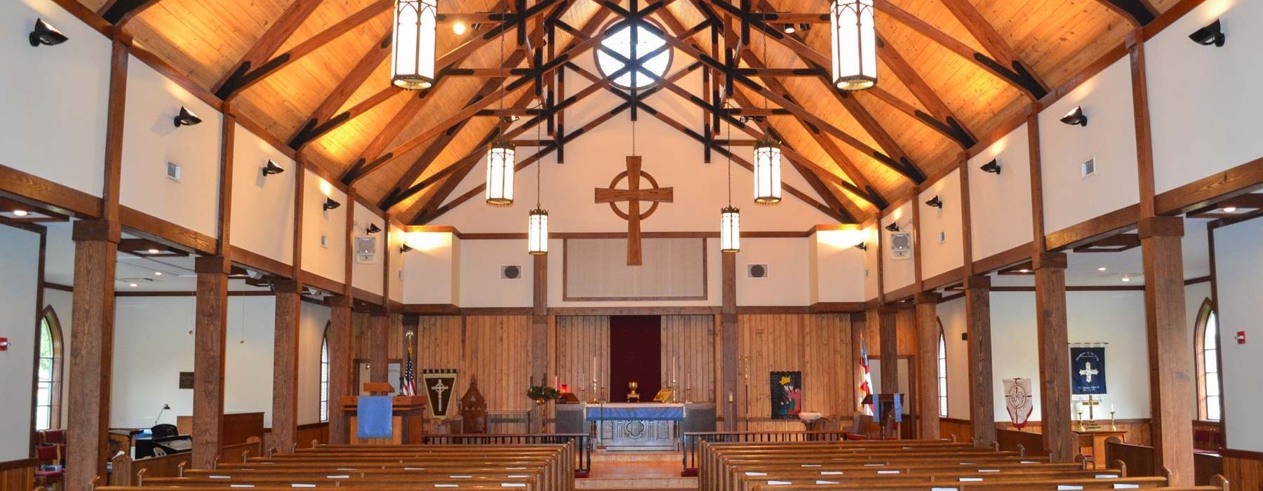The interior Sanctuary at St. James Episcopal Church