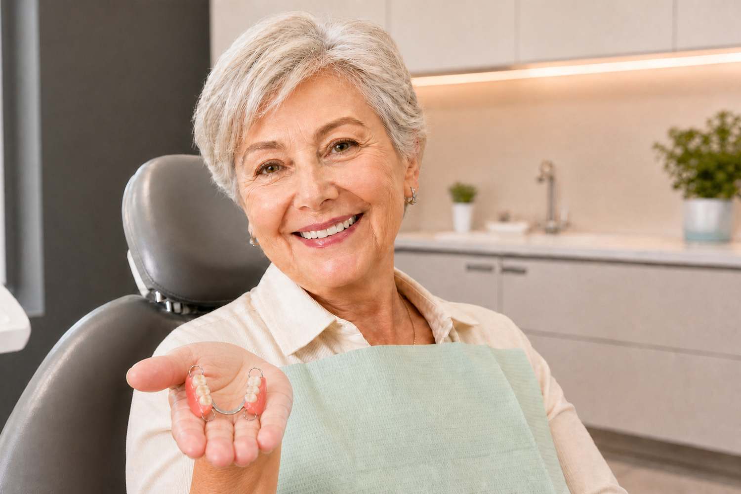 Custom partial denture appliance made at Sullivan Denture Centre in Surrey, BC