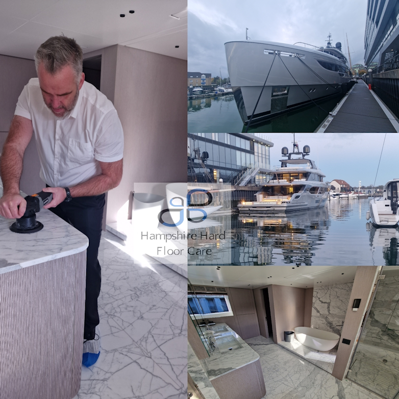 Marine stone vanity unit and Floor Restoration Cleaning Hampshire
