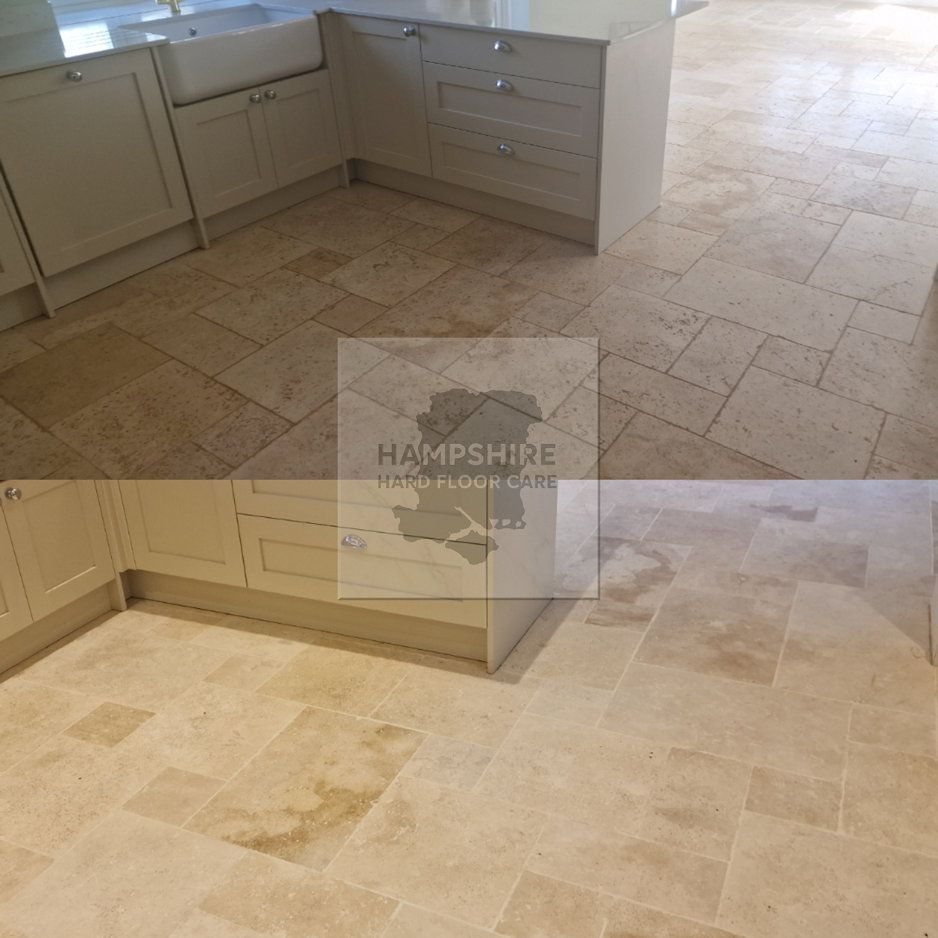 Travertine Floor Restoration Cleaning Hampshire