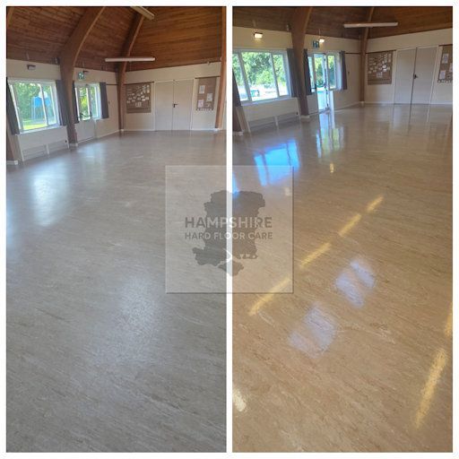 Karndean tiles cleaned and dressed to restore natural colour and sheen