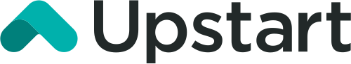 Upstart logo with teal icon and black wordmark on a white background