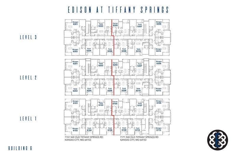 A black and white floor plan of edison at tiffany springs