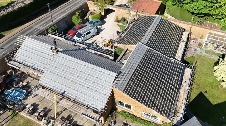 New roof installation on a residential property