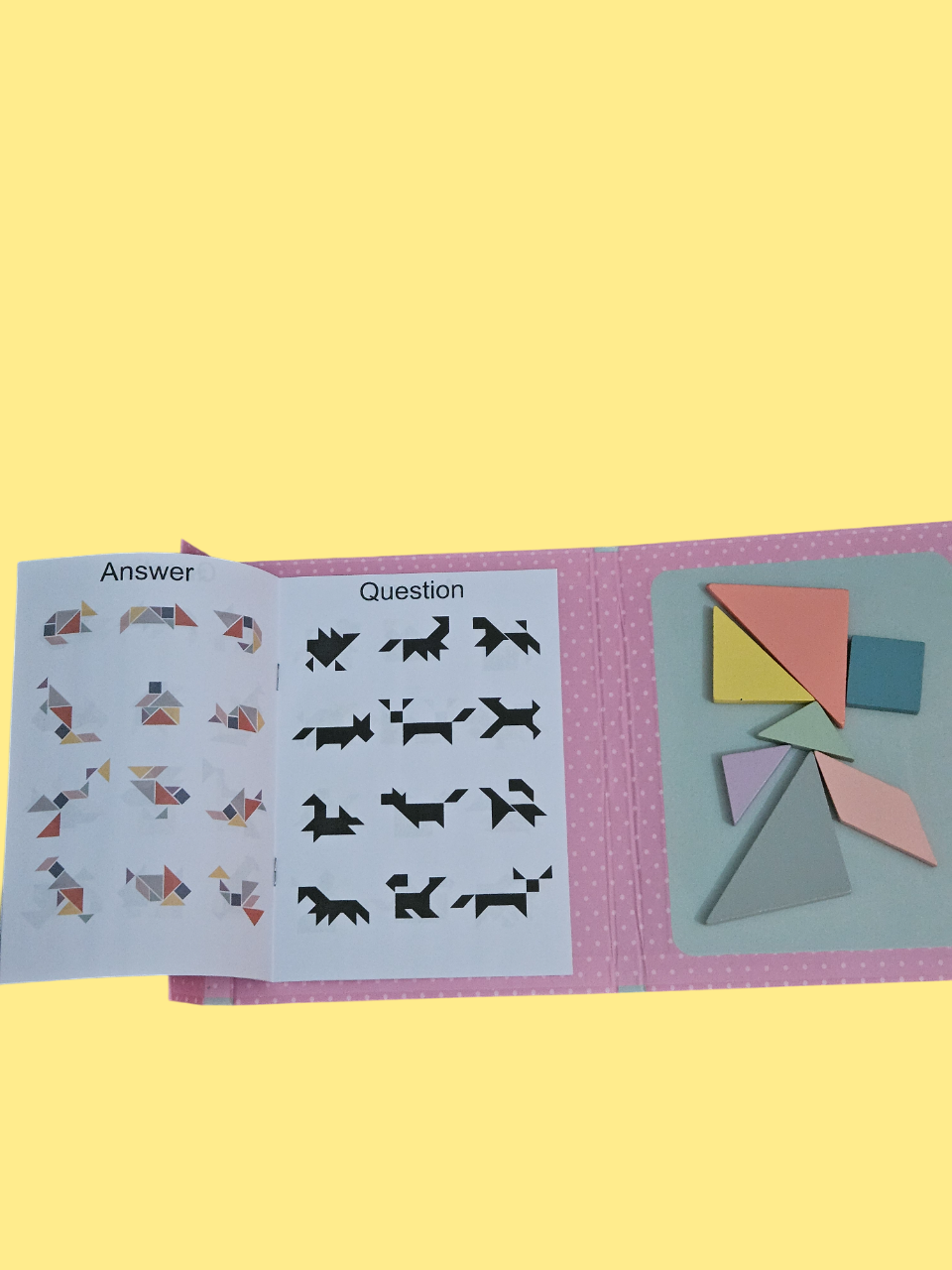 Tangram imantado rosa