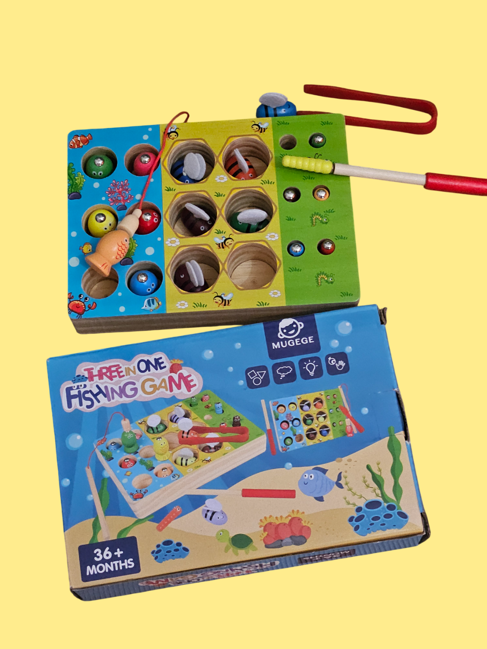 Juego Montessori pesca y atrapa insectos