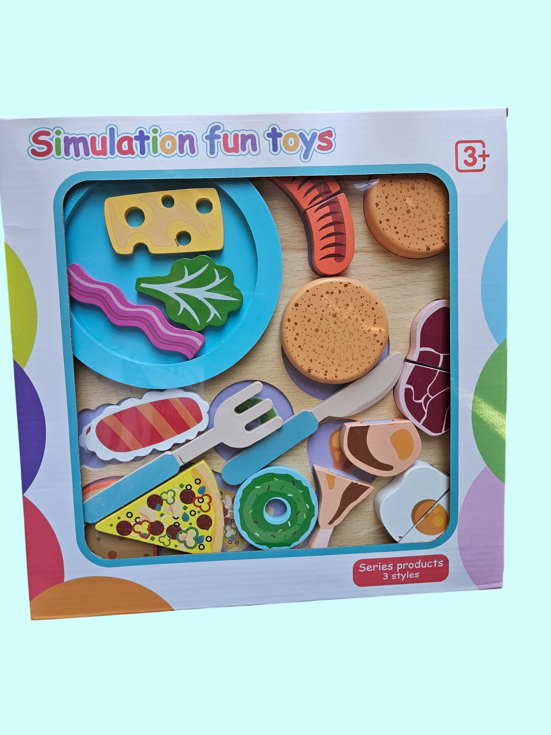 Juego de Comida de Madera más Rompecabezas - Set de Cocina Infantil
