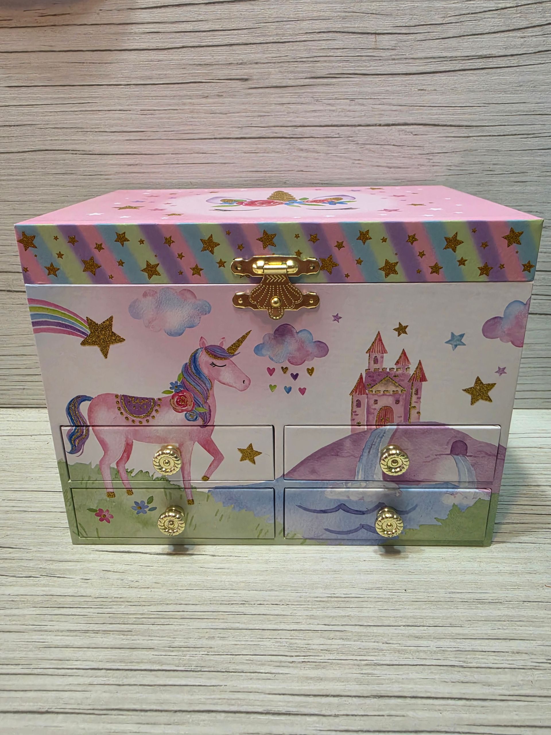 Caja Musical Alhajero con Cajones – Diseño Unicornio