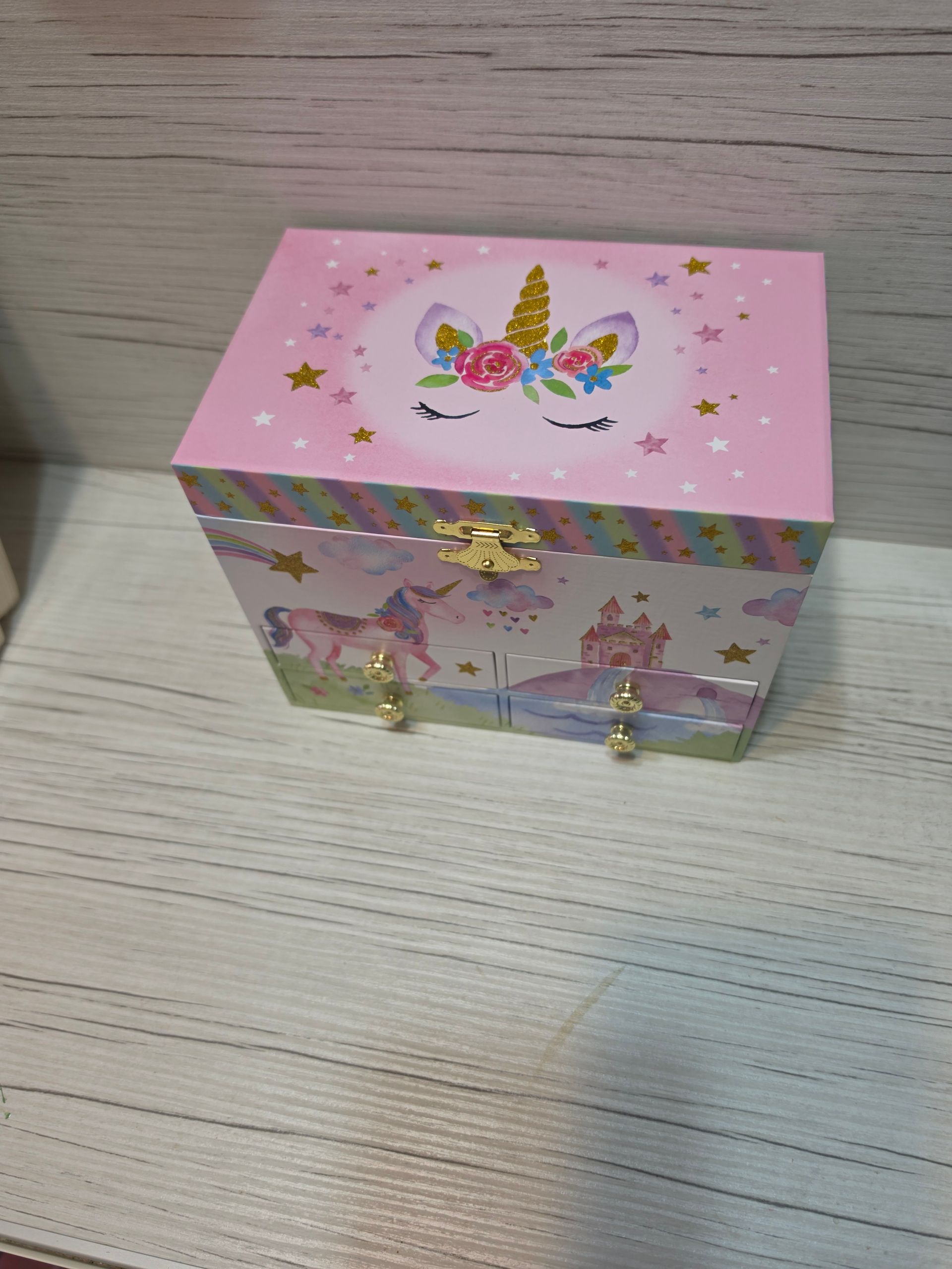 Caja Musical Alhajero con Cajones – Diseño Unicornio