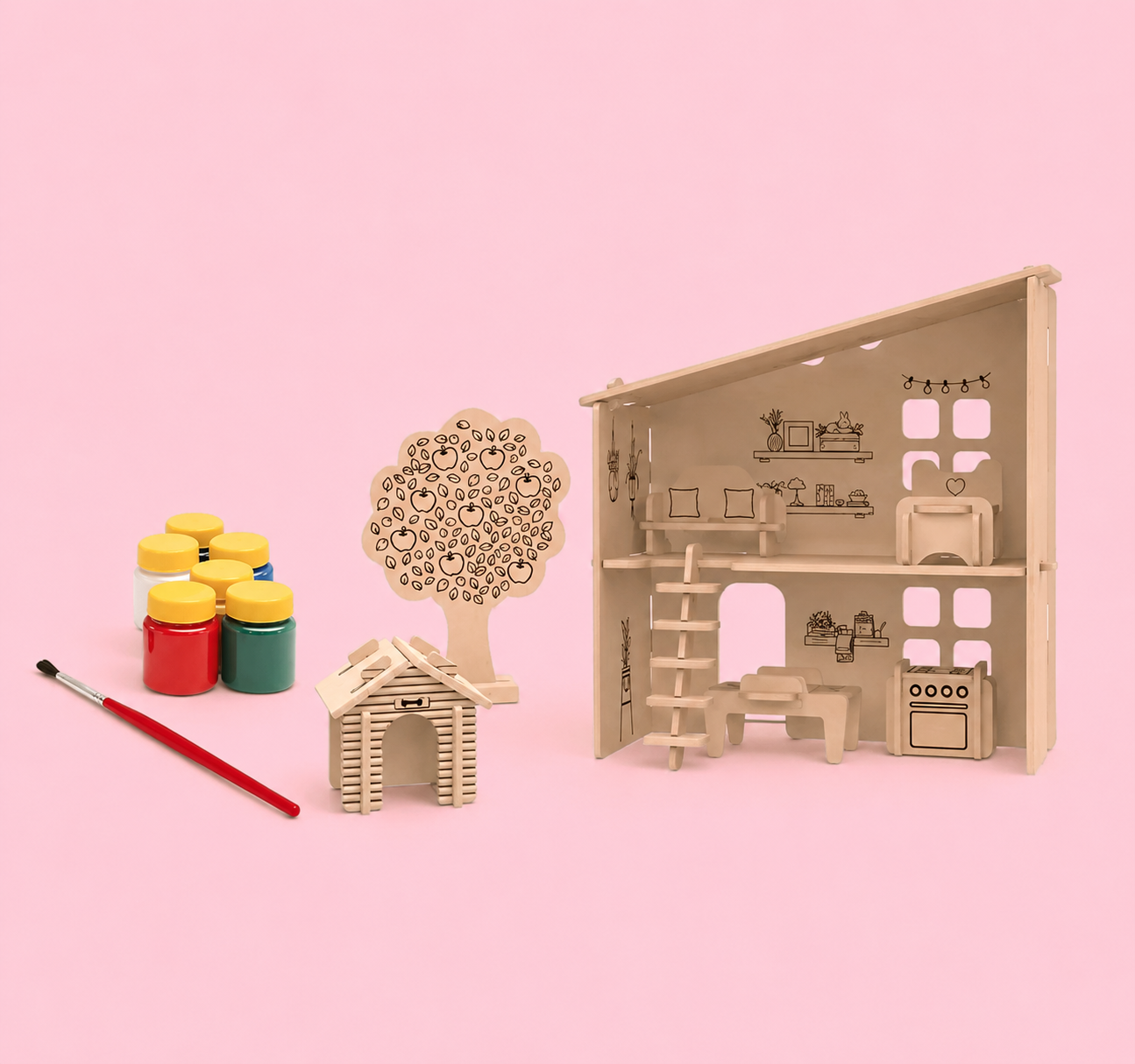 Casita 3D para Pintar y Decorar – DIY Xalingo