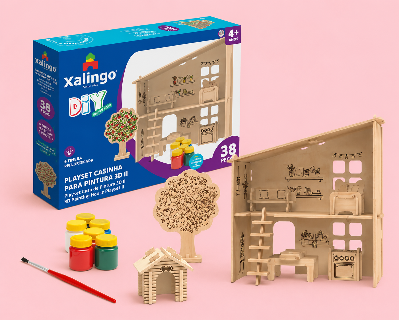 Casita 3D para Pintar y Decorar – DIY Xalingo