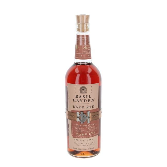 Bottle of Basil Hayden Dark Rye whiskey.