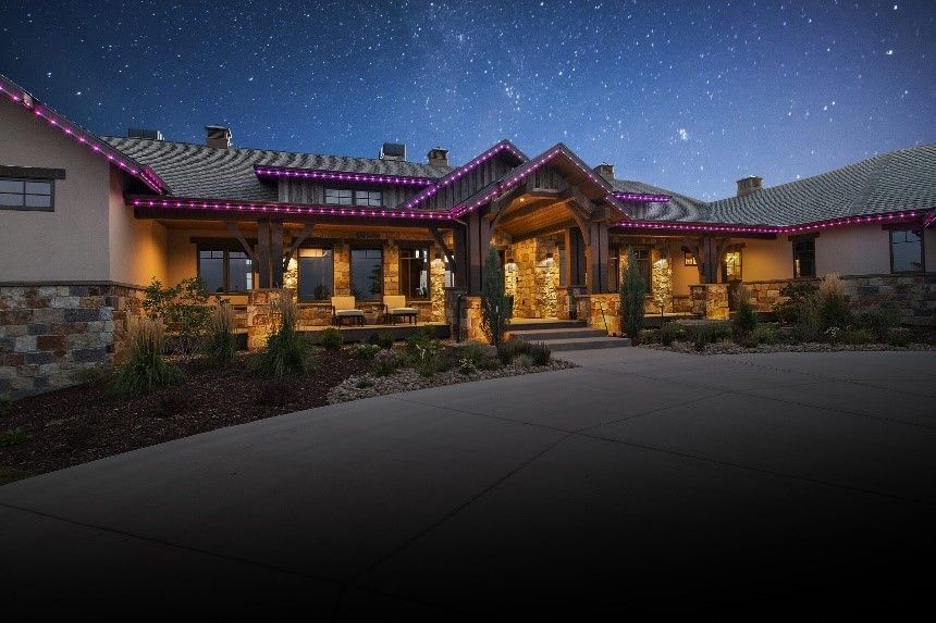 Gemstone Lights on a long patio