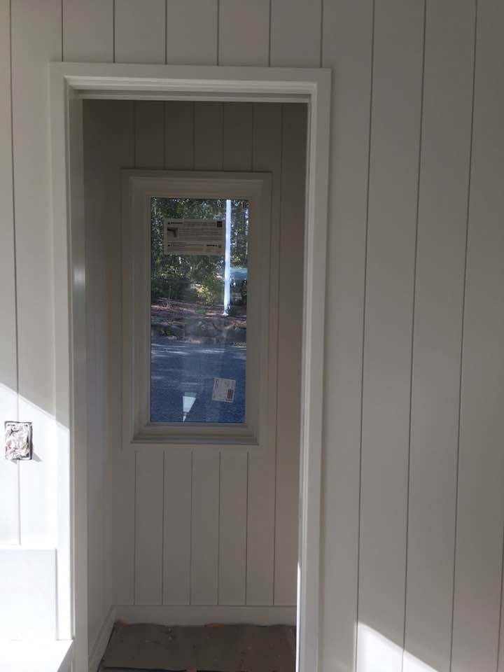 There is a window in the middle of the room.