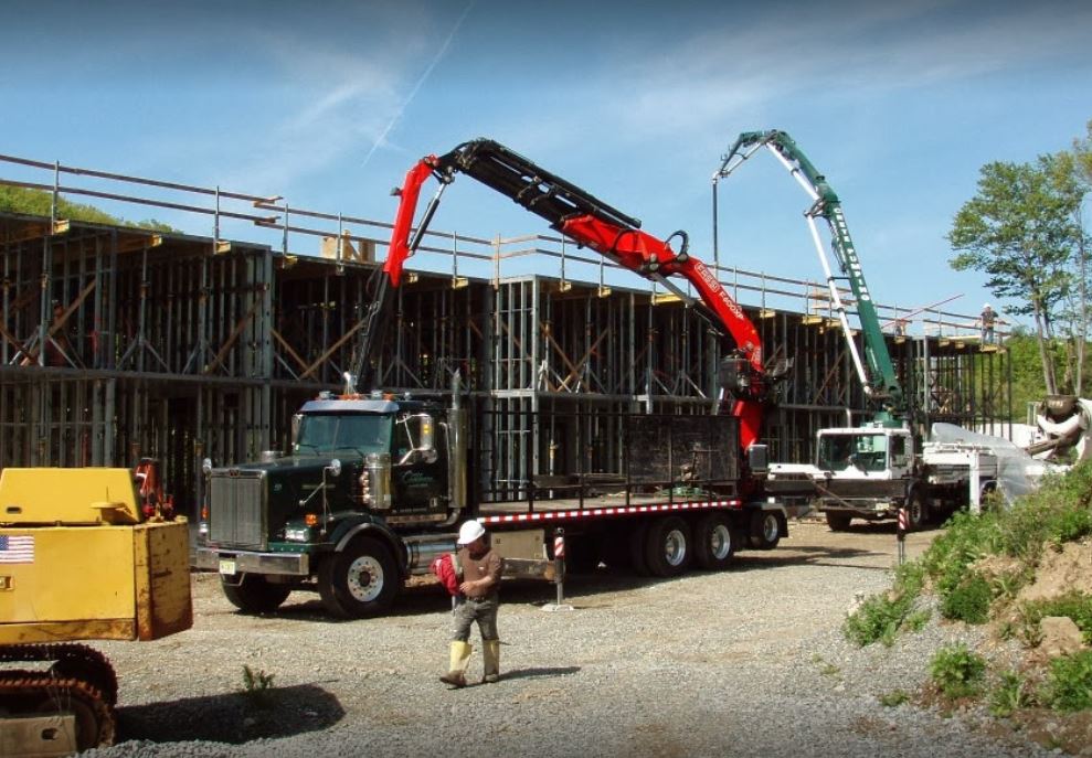 Pump And Crane At Work — Ridgewood, NJ — Crete Concrete Construction LLC