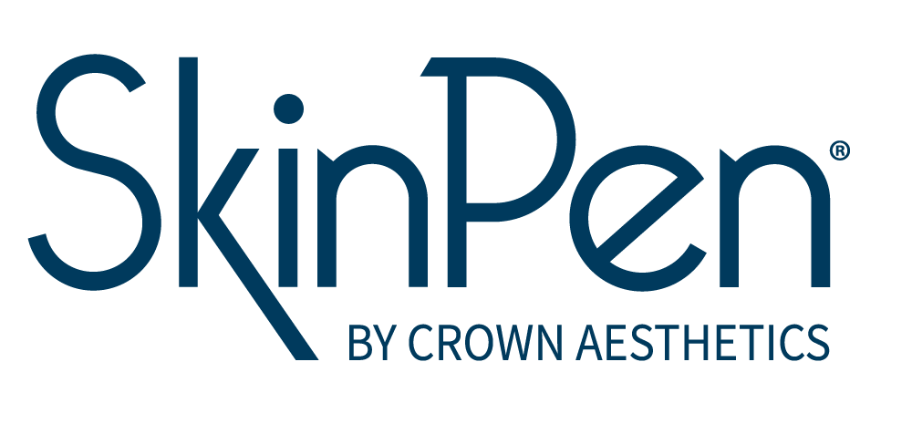 SkinPen logo in dark teal font, with 