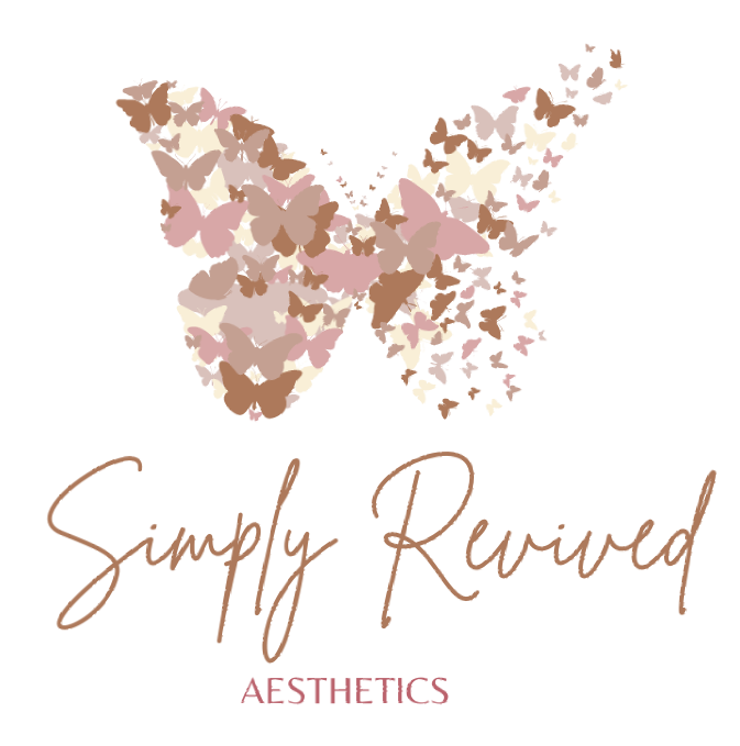 Logo: Butterfly made of brown and pink butterflies above 