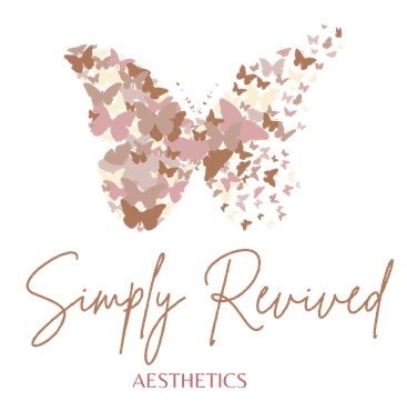 Logo: Butterfly made of brown and pink butterflies above 