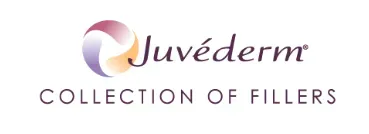 Juvéderm Collection of Fillers logo with a swirling, multi-colored design and text.