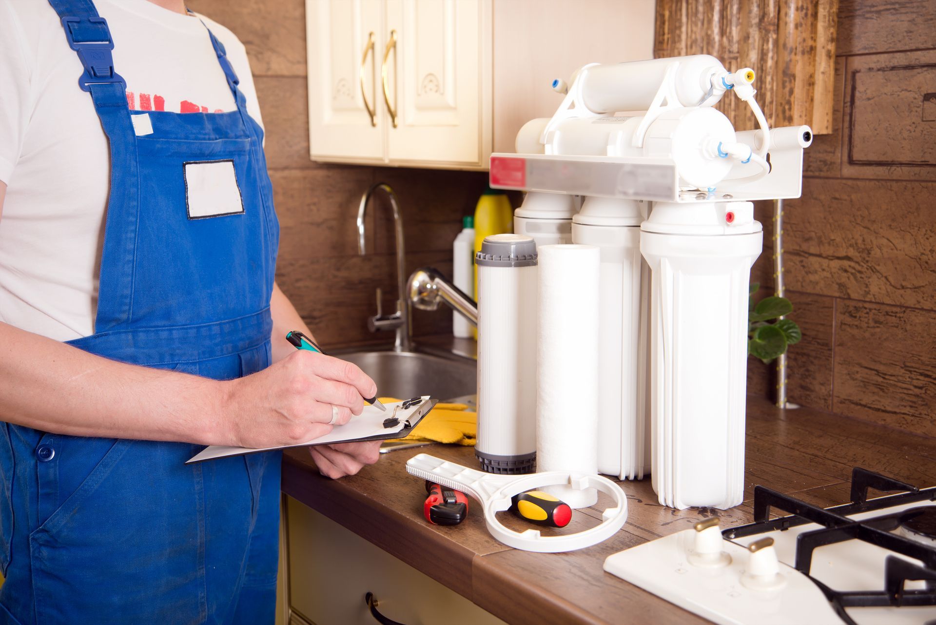 Water filter in kitchen.