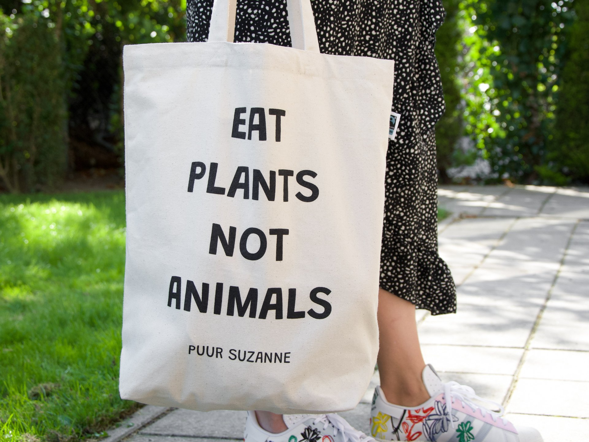 Shopper | Eat plants not animals | Puur Suzanne | Groene Dromers