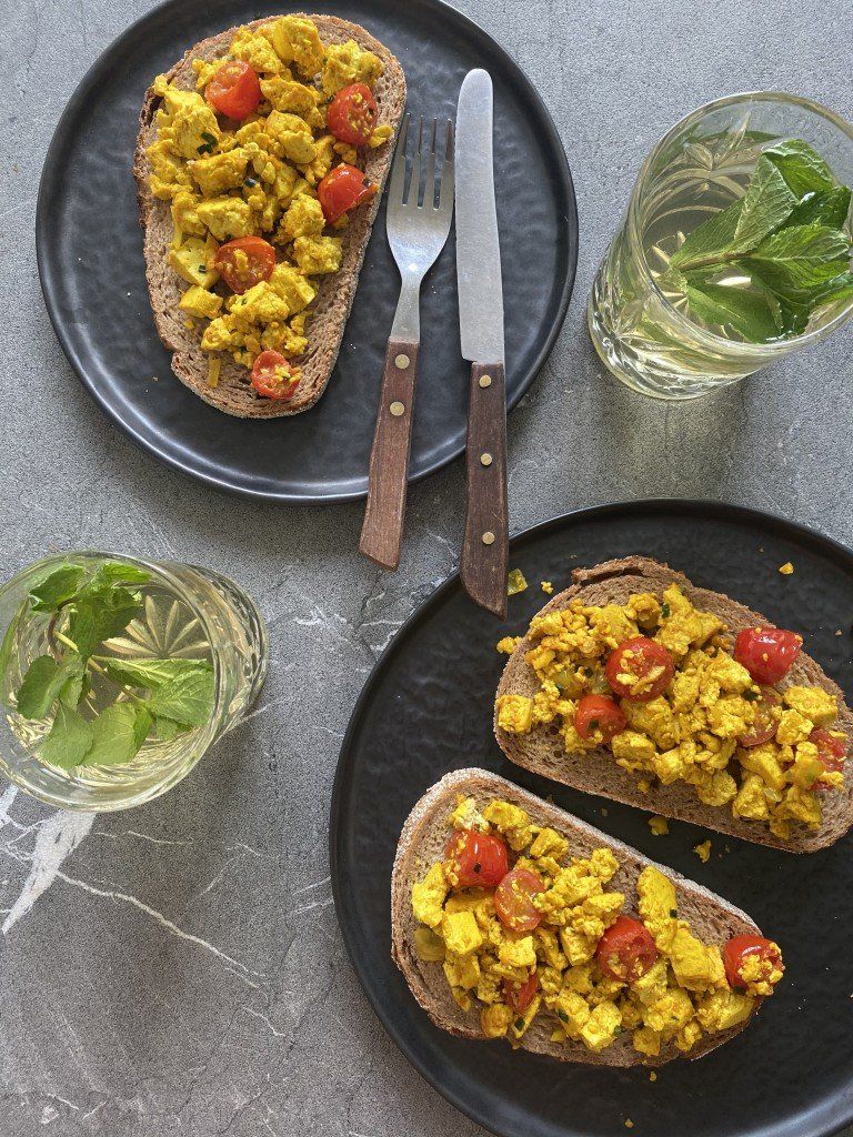 Scrambled tofu | Vegan ei | Vegan lunch  | groene dromers