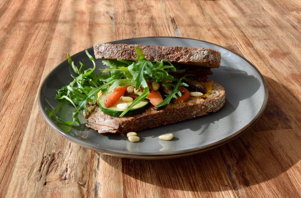 Tosti met gegrilde groente | vegan lunch  | groene dromers