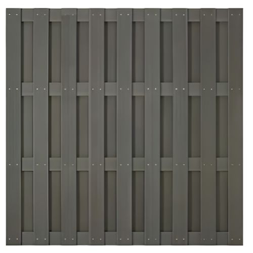 Gray woven slatted panel with a repeating vertical and horizontal pattern