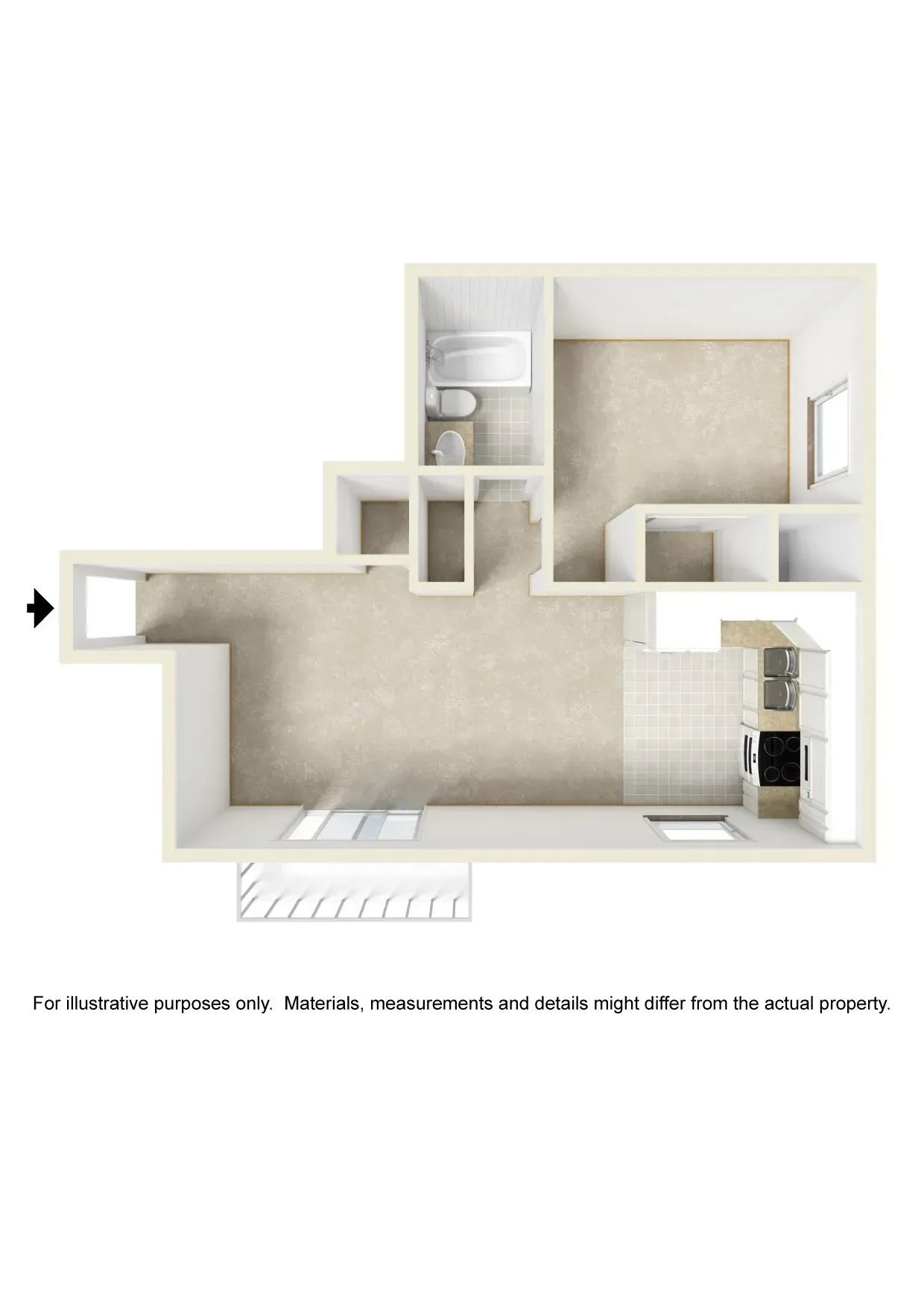 1 Bed Unfurnished