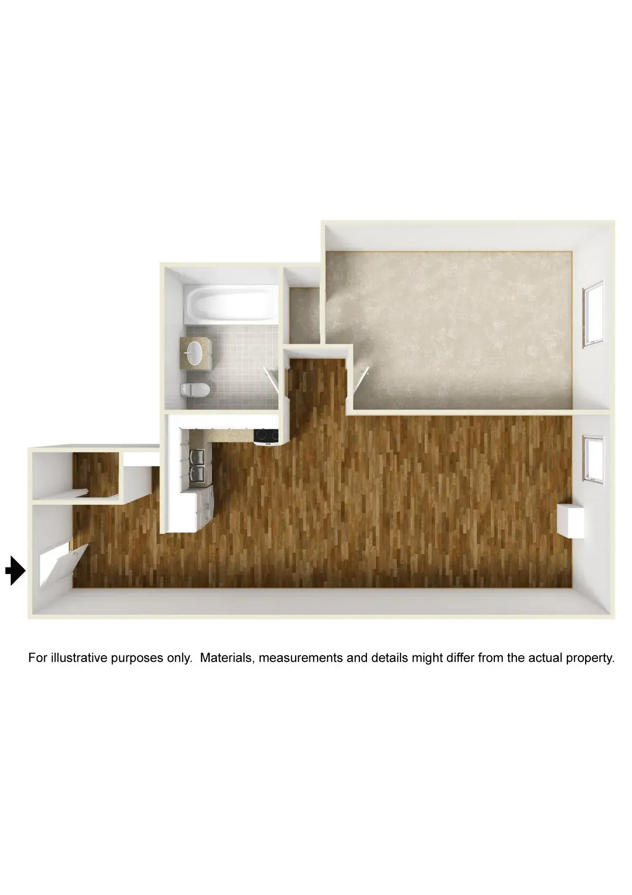 1 Bed Unfurnished