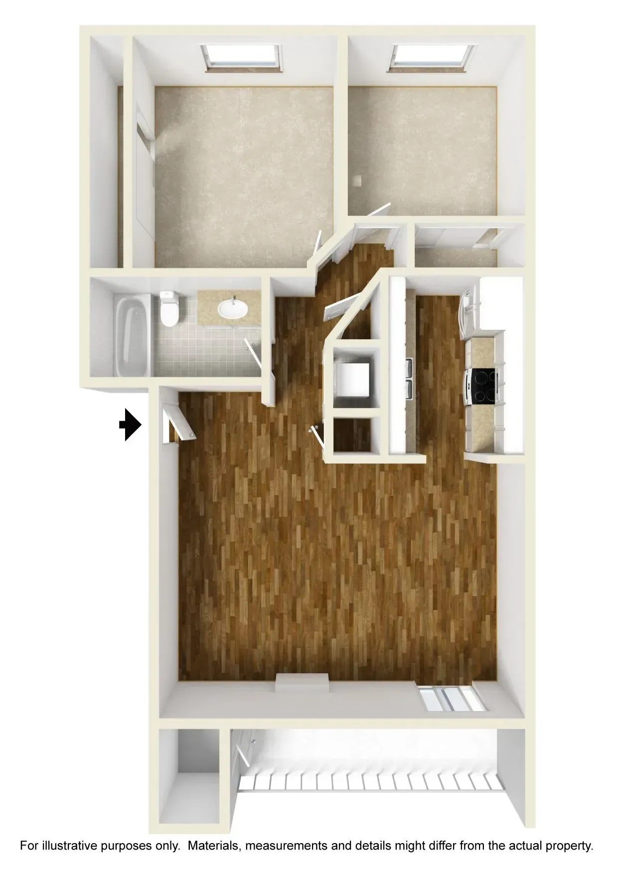 2 Bed (A) Unfurnished