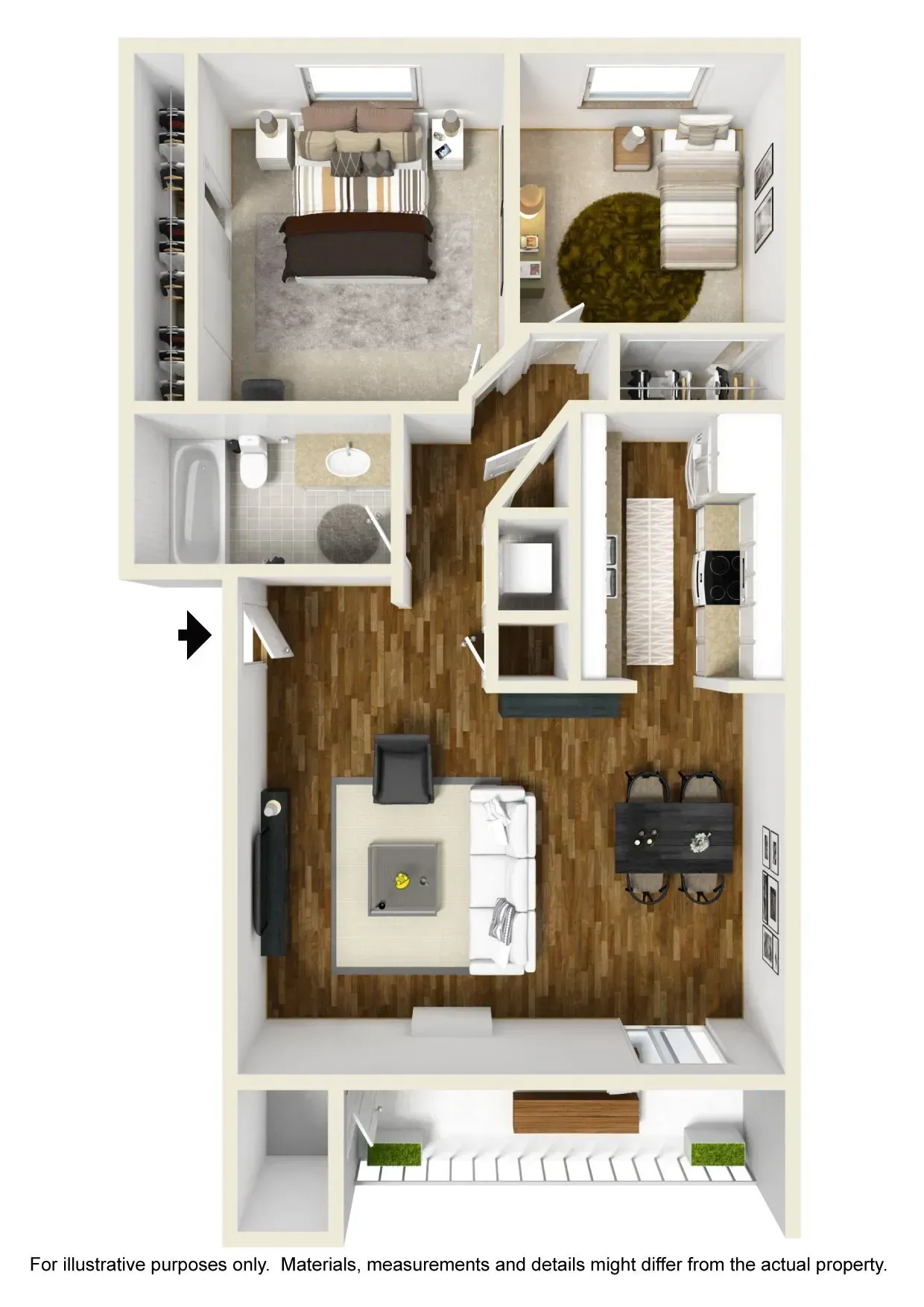 2 Bed (A) furnished