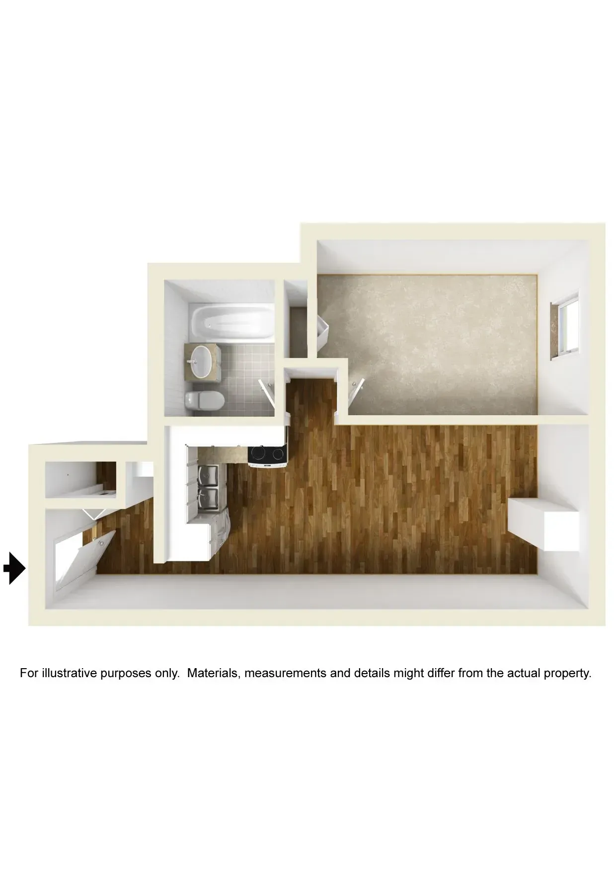 1 Bed Unfurnished