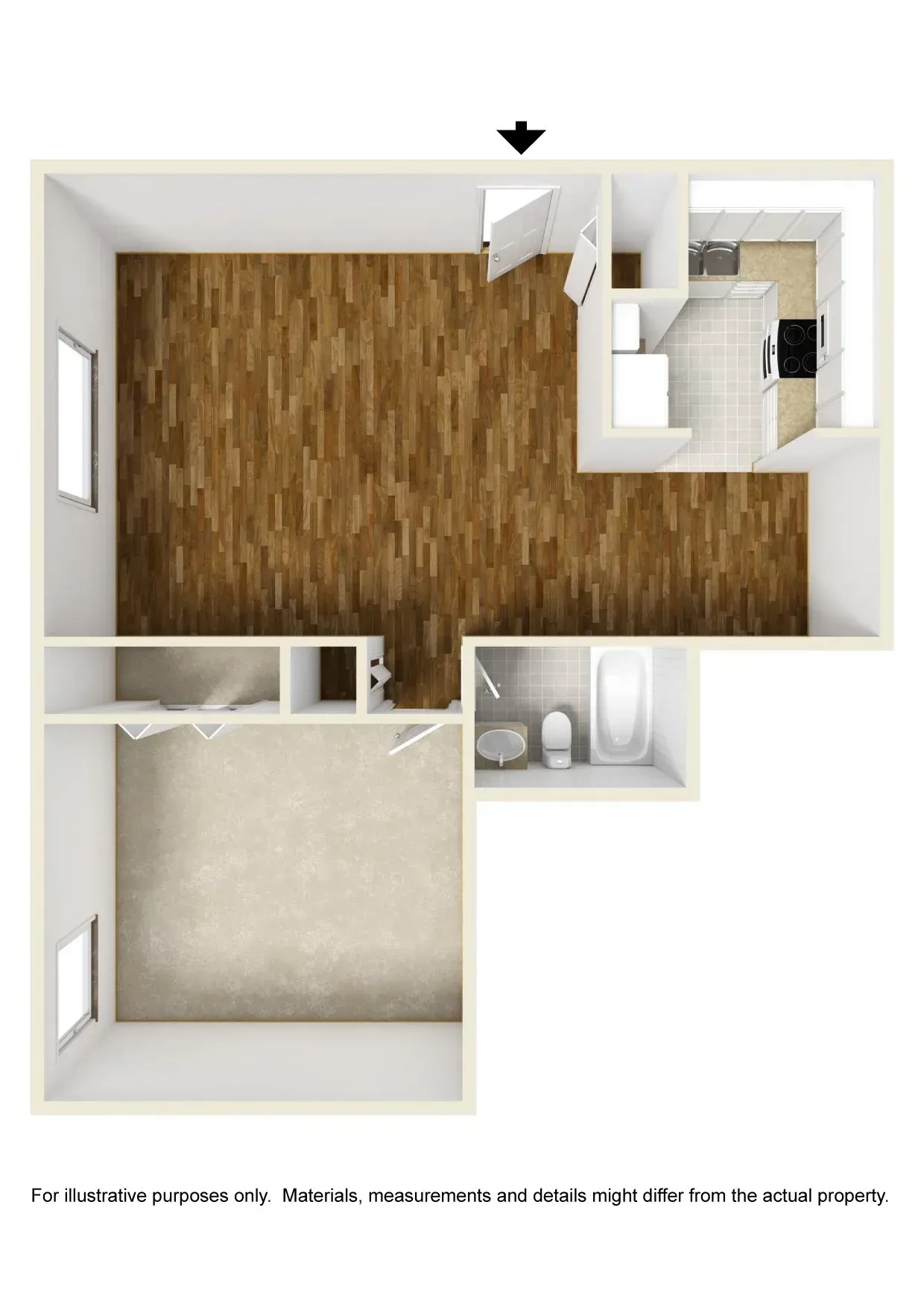 1 Bed Unfurnished