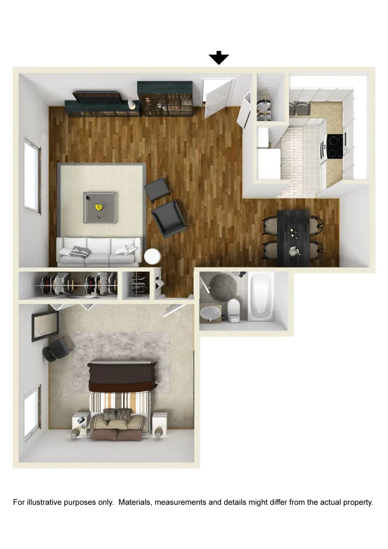 1 Bed furnished