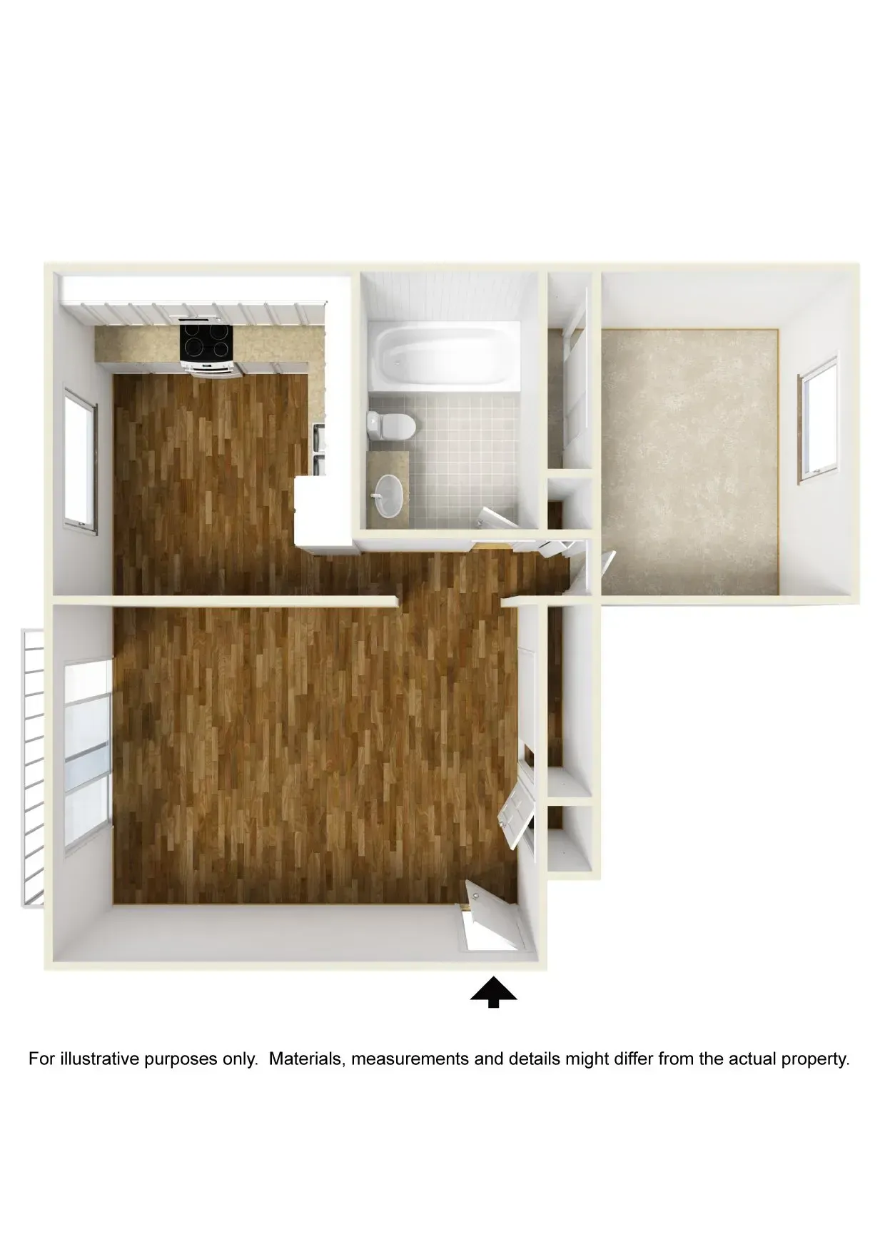 1 Bed unfurnished