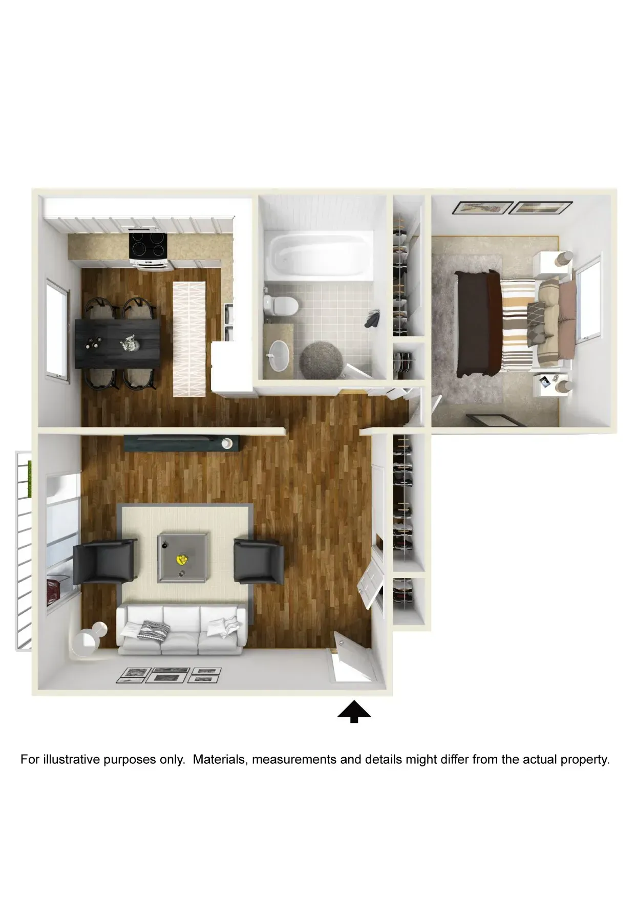 1 Bed furnished