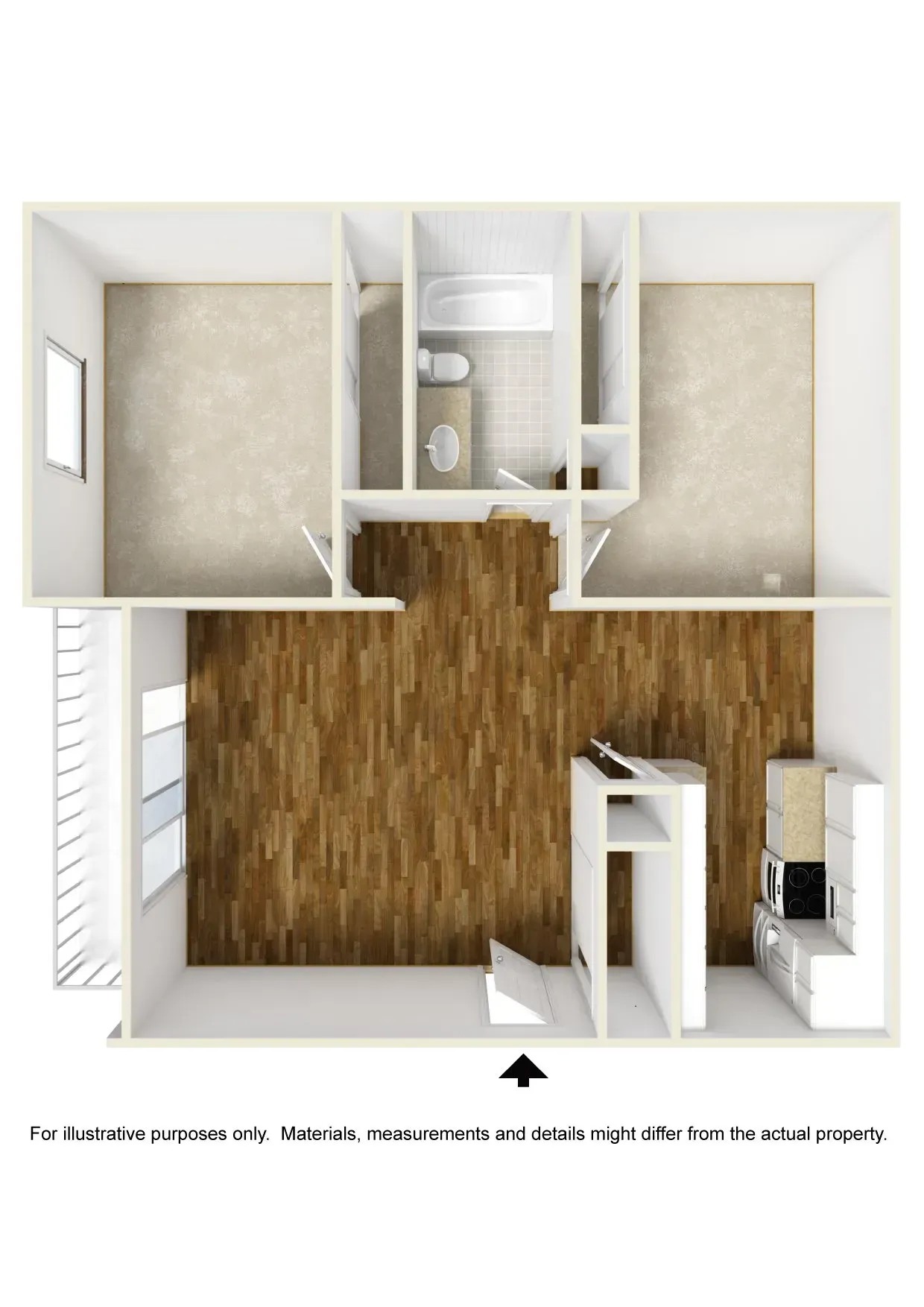 2 Bed unfurnished