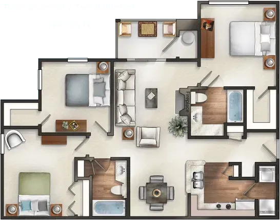 The Grove Floor Plan 3 Bed