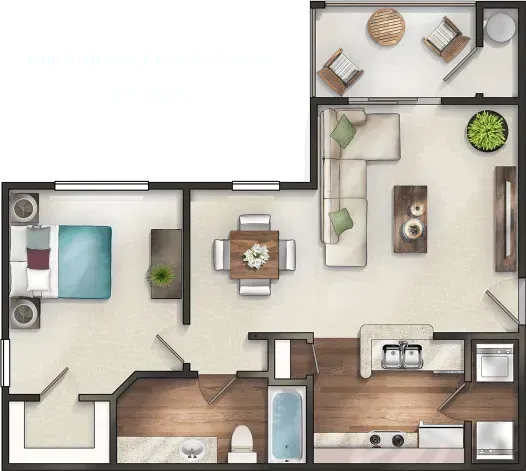 The Grove Floor Plan 1 Bed (C)