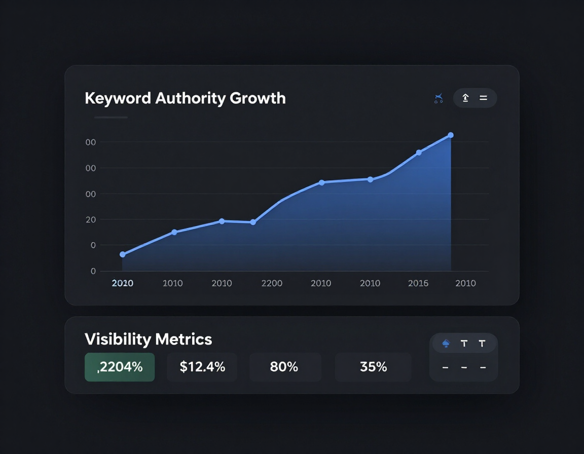 Professional services SEO authority growth dashboard