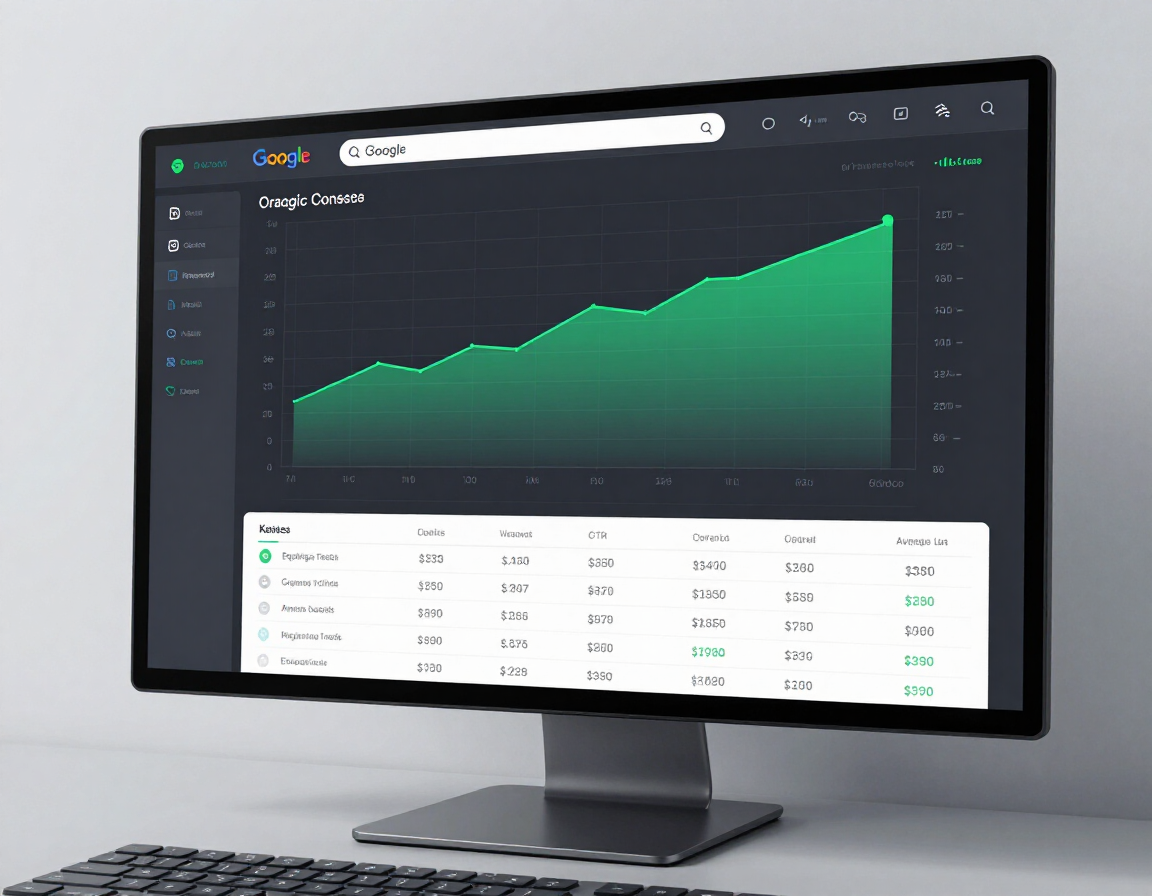 Organic search growth dashboard for a small business